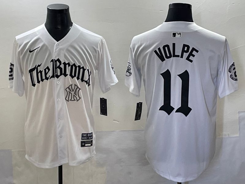 Men 2025 New York Yankees 11 Volpe White Five generations Joint Name Nike MLB Jersey style 8